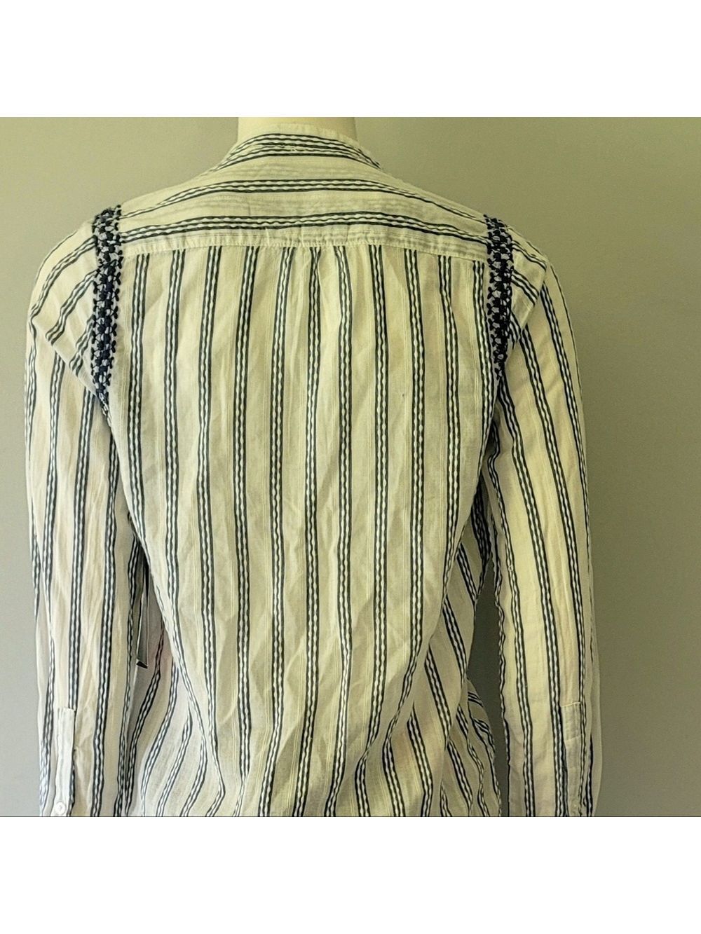 BRAND NEW! Zara Basic Collection Striped Colar Shirt Size XS - Picture 10 of 15